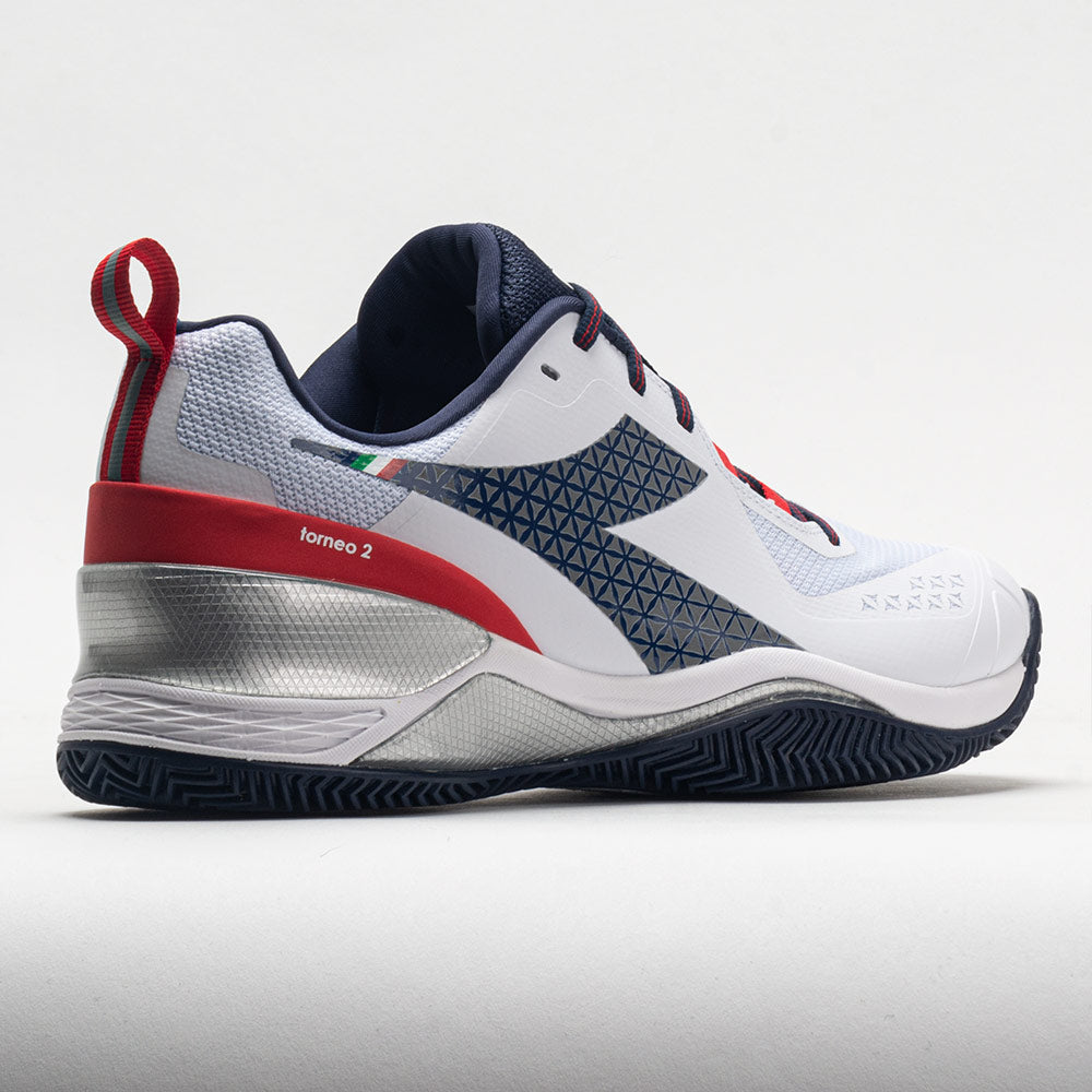 Diadora Blushield Torneo 2 Clay Men's White/Corsair/Fiery Red