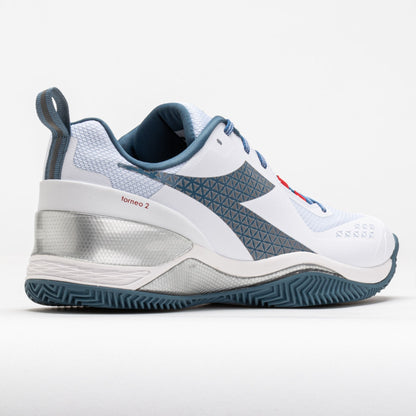 Diadora Blushield Torneo 2 Clay Men's  White/Oceanview/Salsa